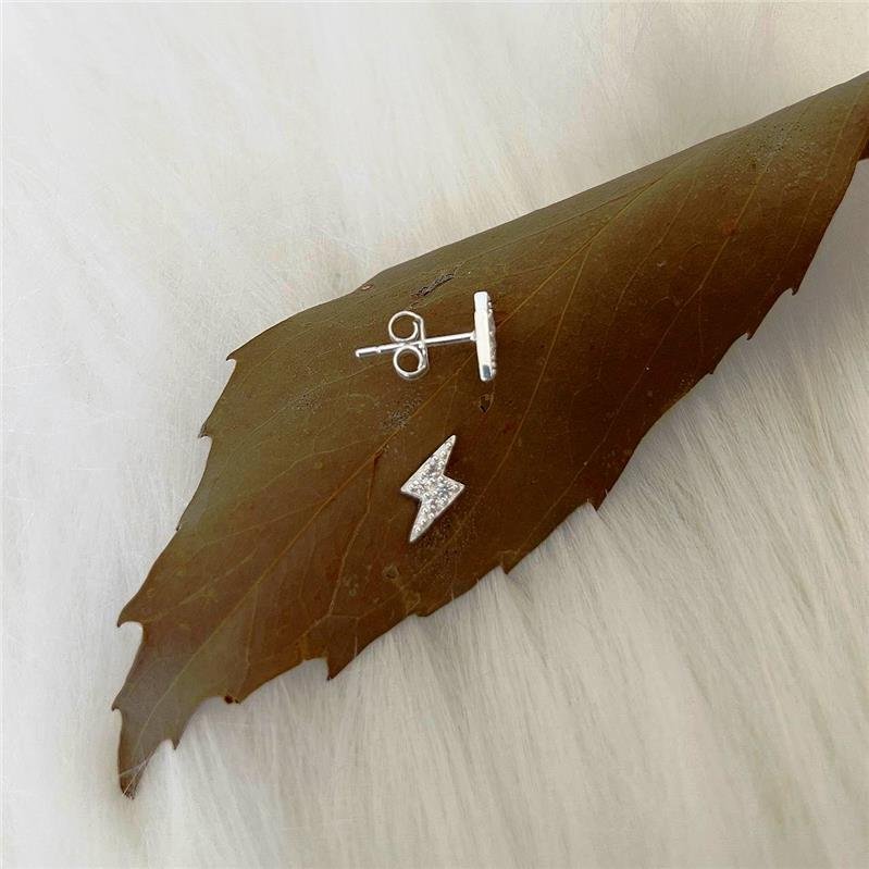 BRINCO PRATA 925 RAIO CRAVEJADO