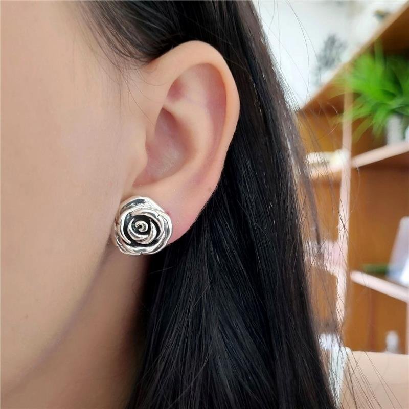 BRINCO PRATA 925 ROSA GRANDE