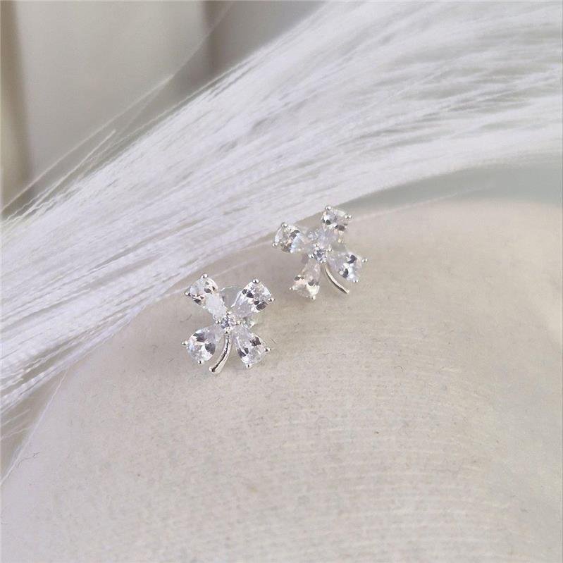 BRINCO PRATA 925 TREVO ZIRCÔNIA