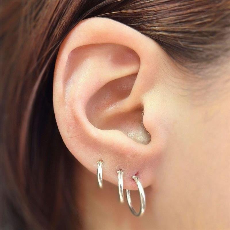 BRINCO PRATA 925 TRIO ARGOLAS LISAS