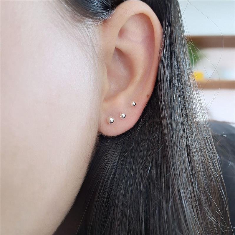 BRINCO PRATA 925 TRIO BOLINHAS 1-2-3 MM