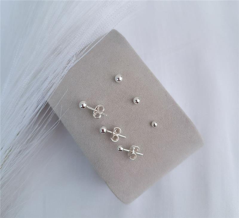 BRINCO PRATA 925 TRIO BOLINHAS 1-2-3 MM
