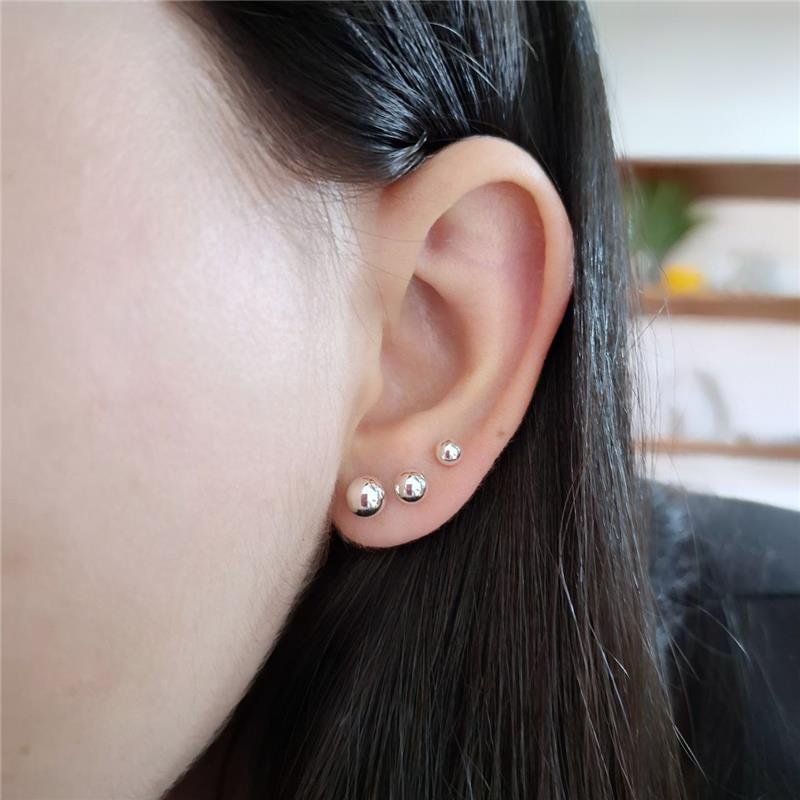 BRINCO PRATA 925 TRIO BOLINHAS 4-5-6 MM