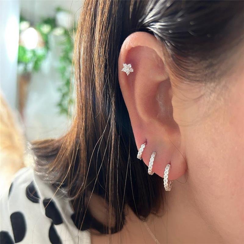 BRINCO PRATA 925 TRIO DE ARGOLAS CRAVEJADAS