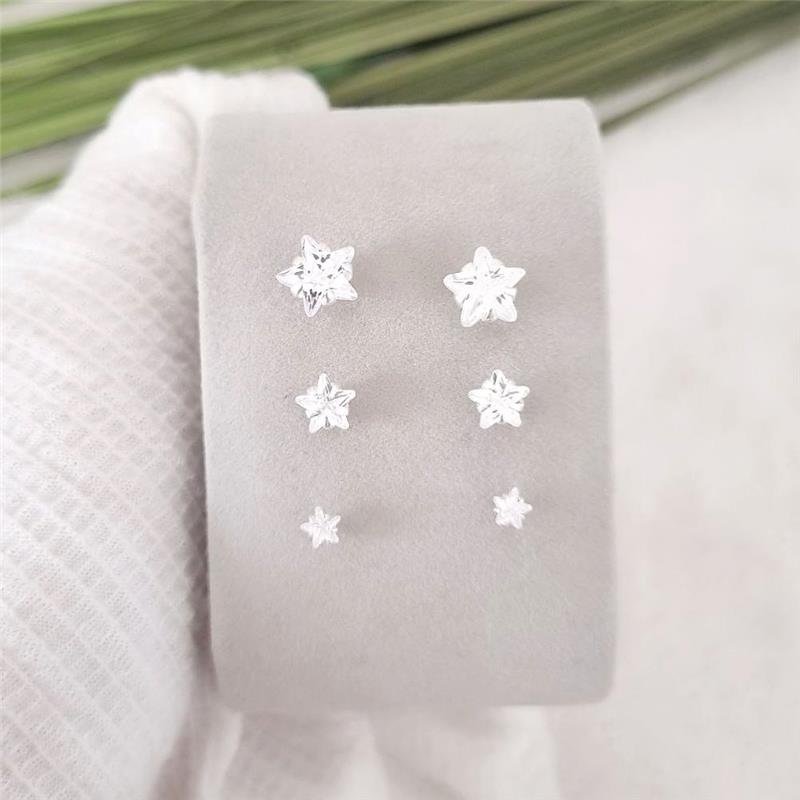 BRINCO PRATA 925 TRIO PONTO LUZ ESTRELA