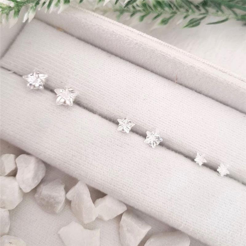 BRINCO PRATA 925 TRIO PONTO LUZ ESTRELA