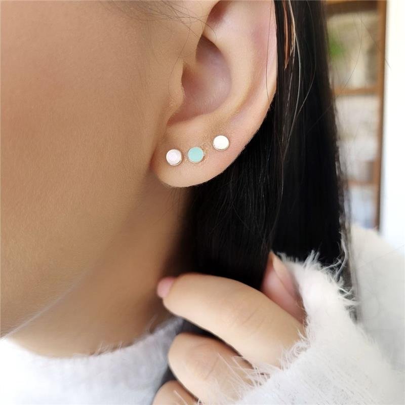 BRINCO PRATA 925 TRIO PONTO LUZ TONS PASTÉIS