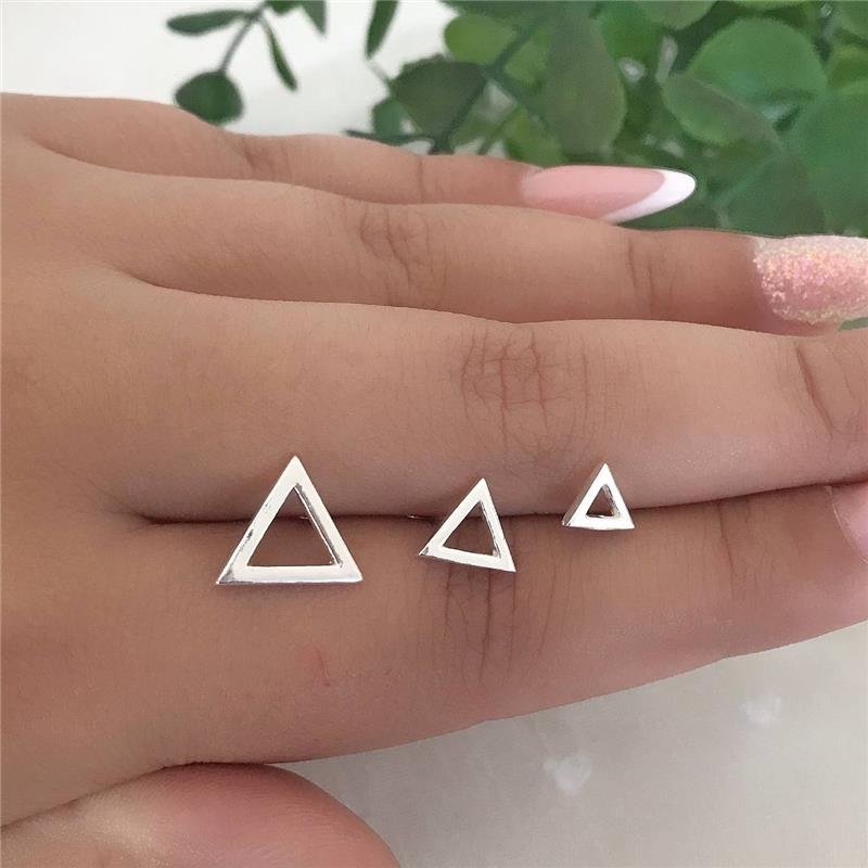 BRINCO PRATA 925 TRIO TRIÂNGULO VAZADO