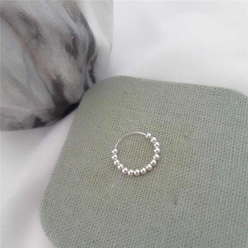 BRINCO PRATA 925 UNIDADE ARGOLA BOLINHAS MÉDIA