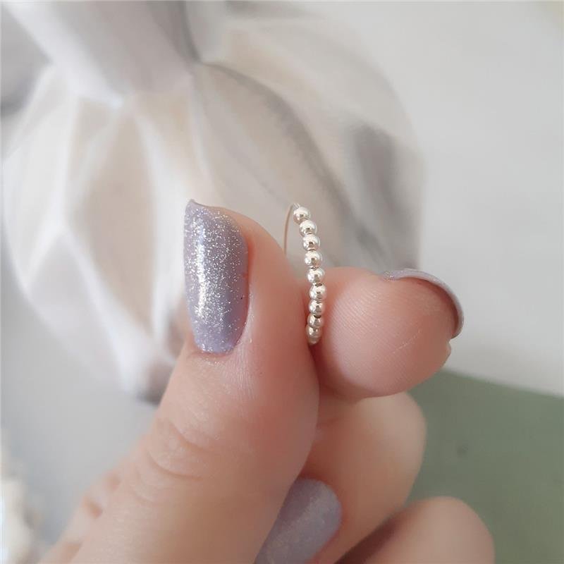 BRINCO PRATA 925 UNIDADE ARGOLA BOLINHAS MÉDIA