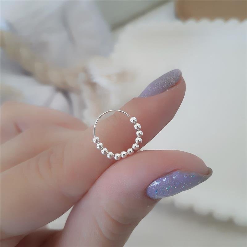 BRINCO PRATA 925 UNIDADE ARGOLA BOLINHAS PEQUENA