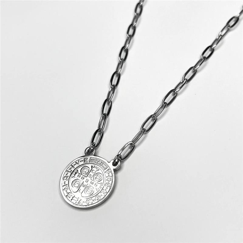 COLAR AÇO INOX CORRENTE PINGENTE MEDALHA SÃO BENTO
