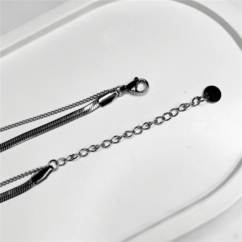 COLAR AÇO INOX DUPLO LAMINADO E GROUMET PINGENTE ENTRELAÇADO