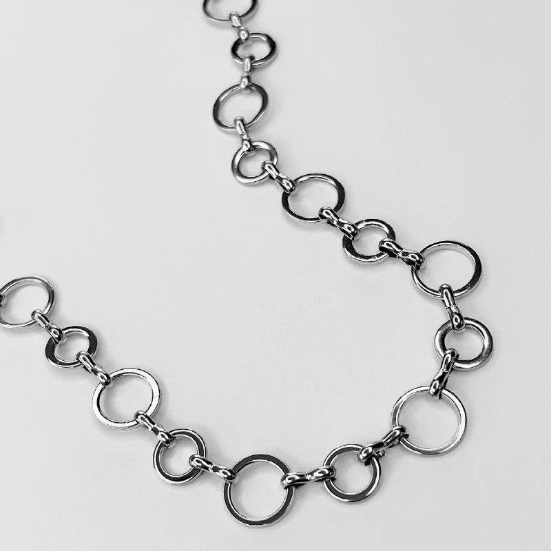 COLAR AÇO INOX ELOS CIRCULARES