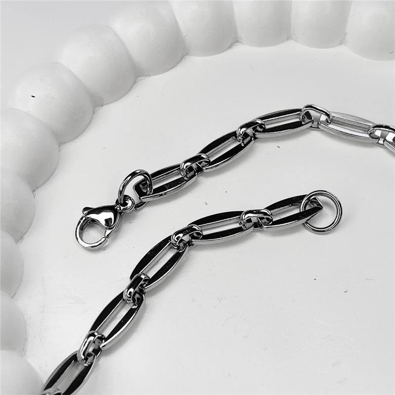 COLAR AÇO INOX ELOS LARGOS LONGA