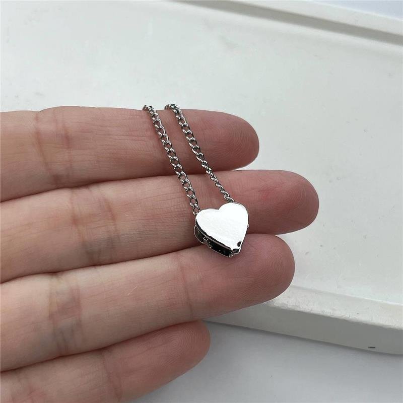 COLAR AÇO INOX PINGENTE CORAÇÃO LISO