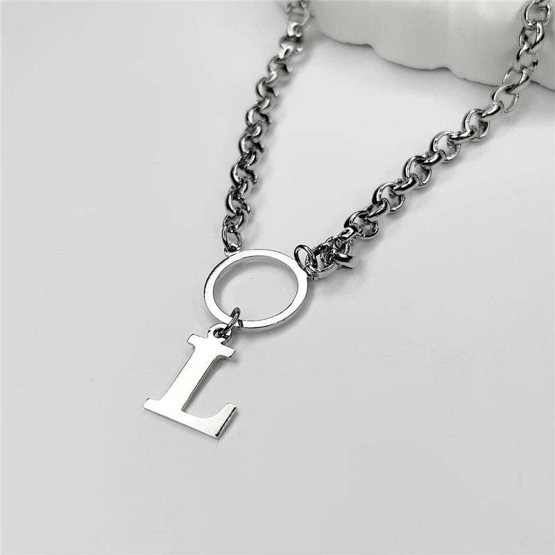 COLAR AÇO INOX PINGENTE LETRA