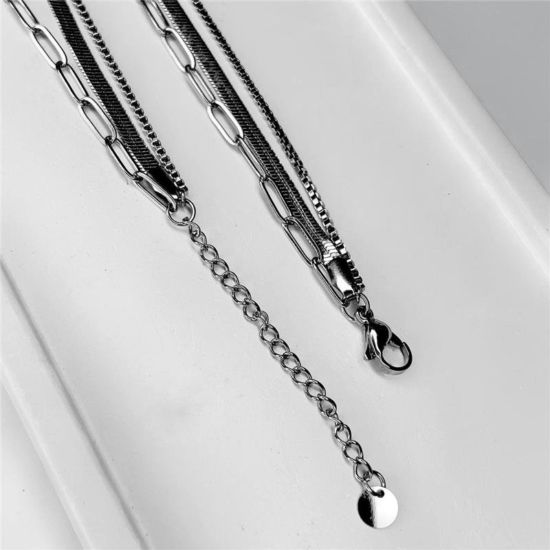 COLAR AÇO INOX TRIPLO CARTIER VENEZIANA E LAMINADA 
