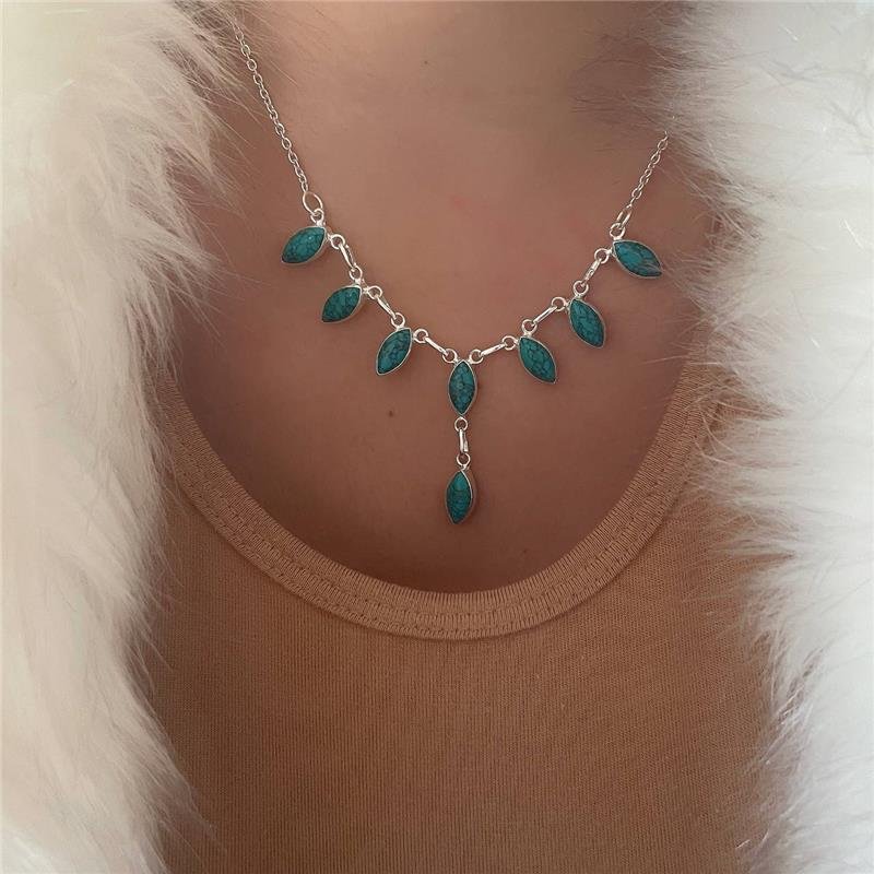 COLAR PRATA 925 7 PEDRAS NATURAIS