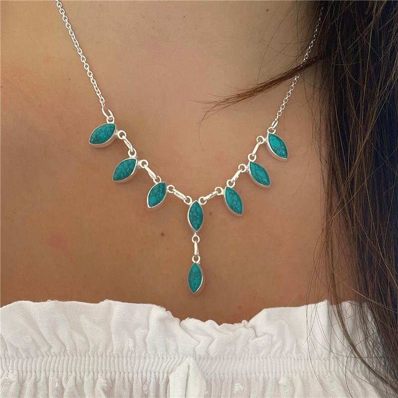 COLAR PRATA 925 7 PEDRAS NATURAIS