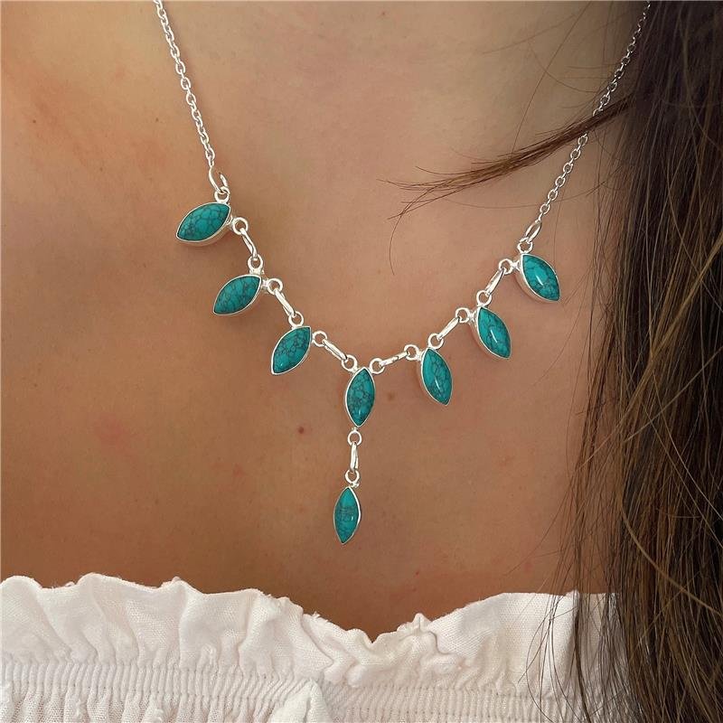 COLAR PRATA 925 7 PEDRAS NATURAIS