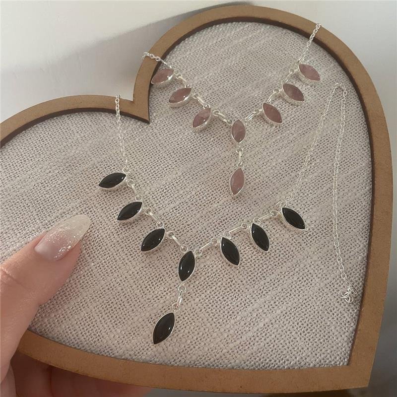 COLAR PRATA 925 7 PEDRAS NATURAIS