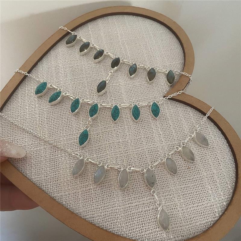 COLAR PRATA 925 7 PEDRAS NATURAIS