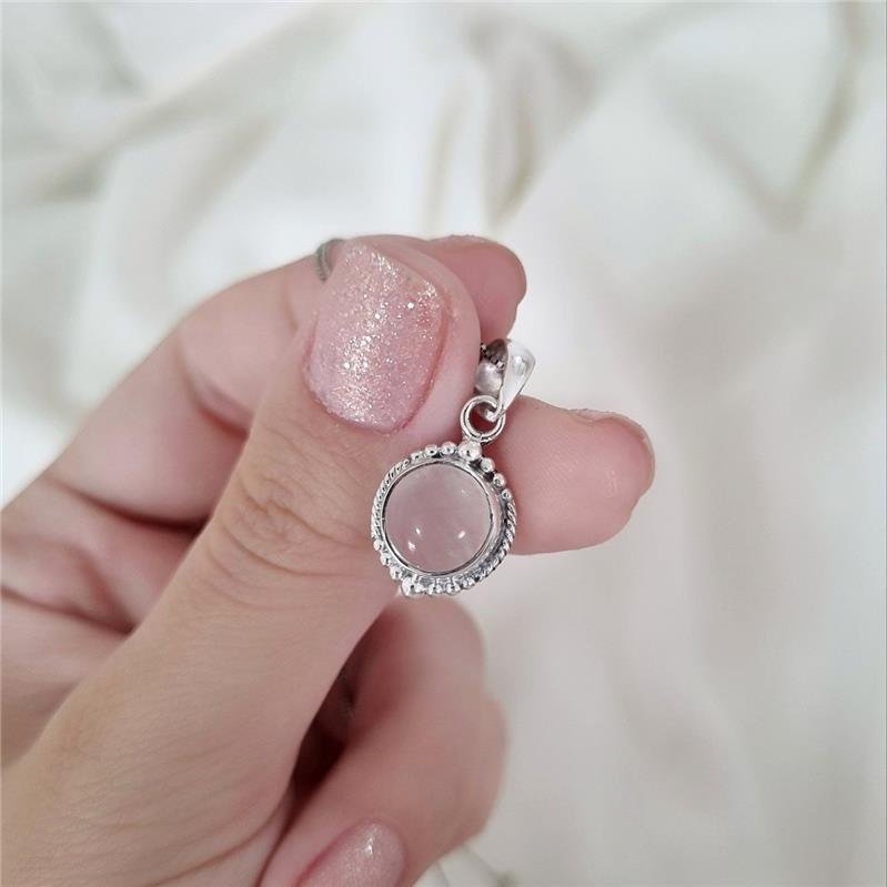 COLAR PRATA 925 BOLINHAS PEDRA NATURAL