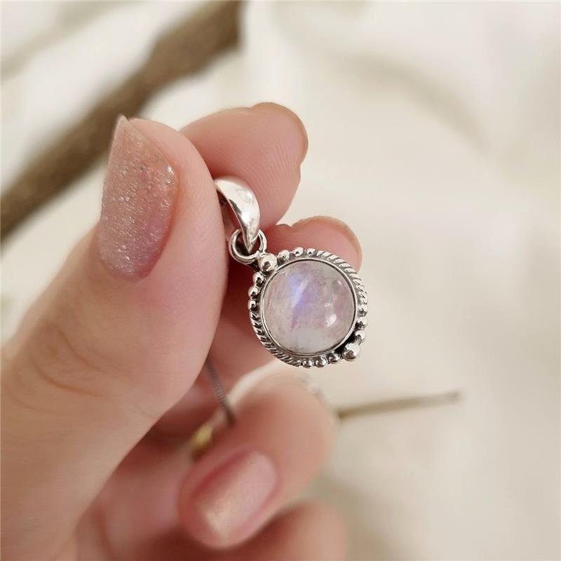 COLAR PRATA 925 BOLINHAS PEDRA NATURAL