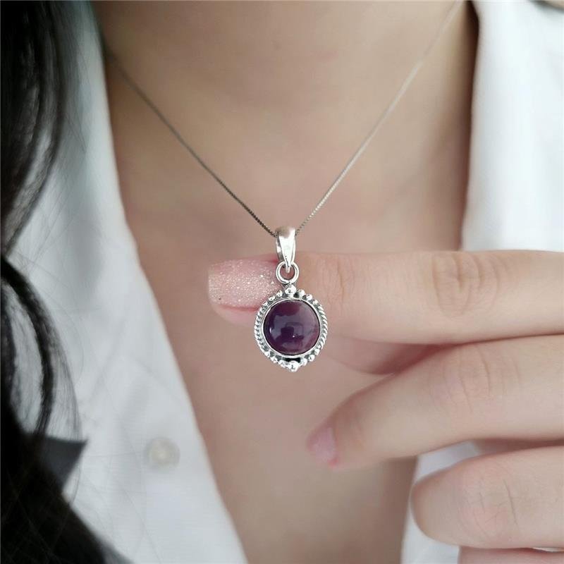 COLAR PRATA 925 BOLINHAS PEDRA NATURAL