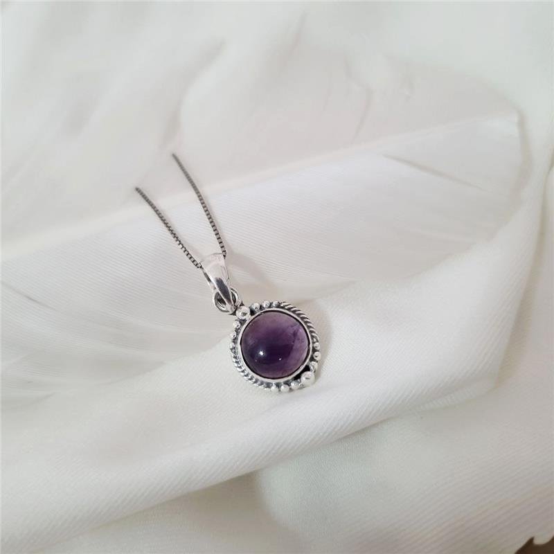 COLAR PRATA 925 BOLINHAS PEDRA NATURAL