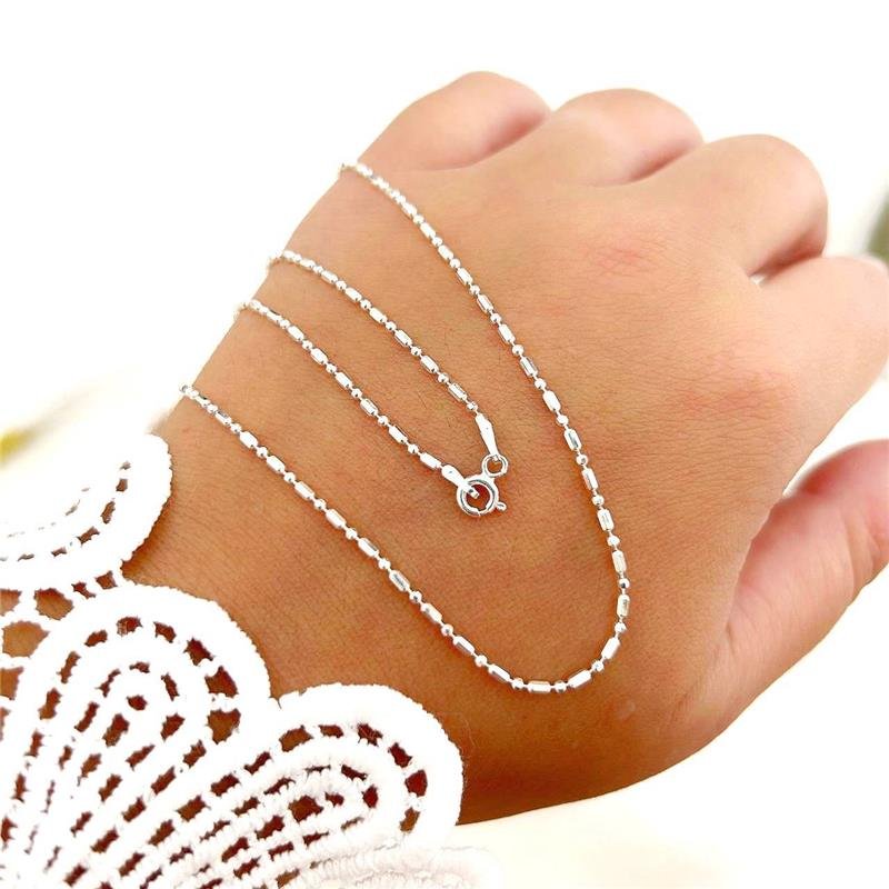 COLAR PRATA 925 CANUTILHO E BOLINHA 45CM