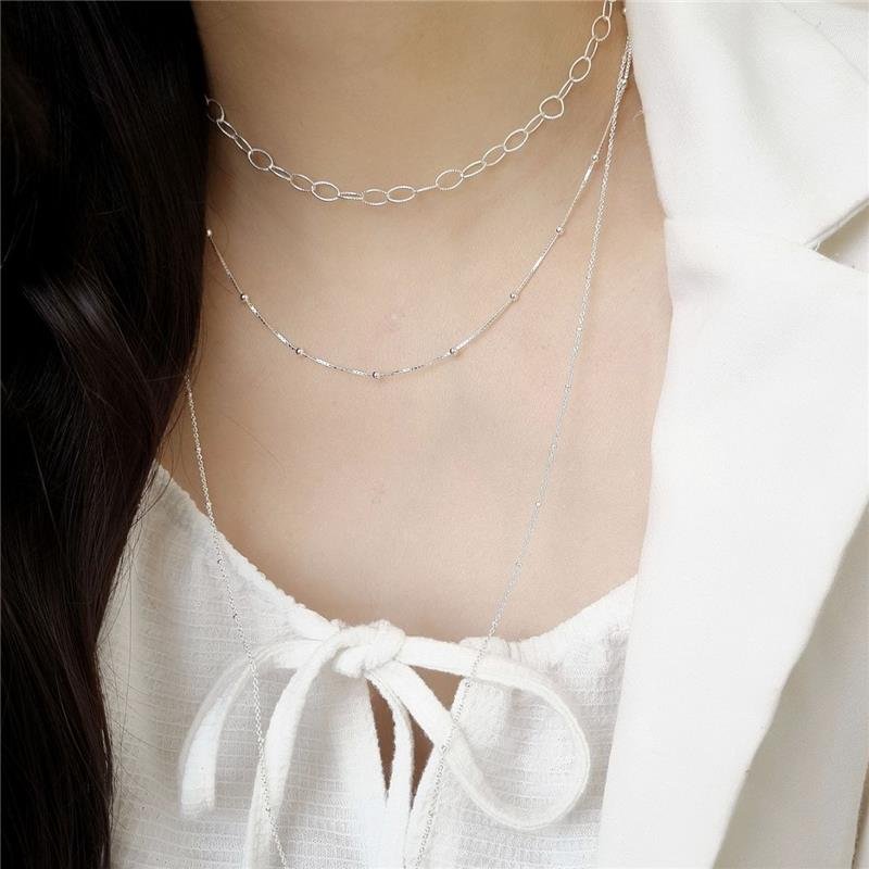 COLAR PRATA 925 CHOCKER ELOS OVAIS TRABALHADO