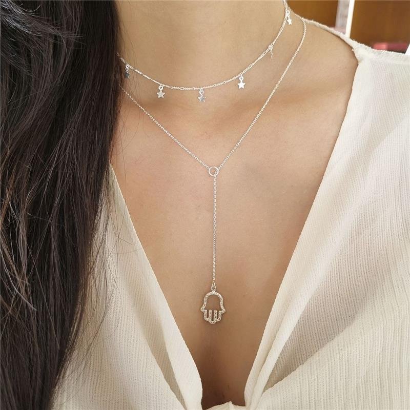 COLAR PRATA 925 CHOCKER ESTRELAS