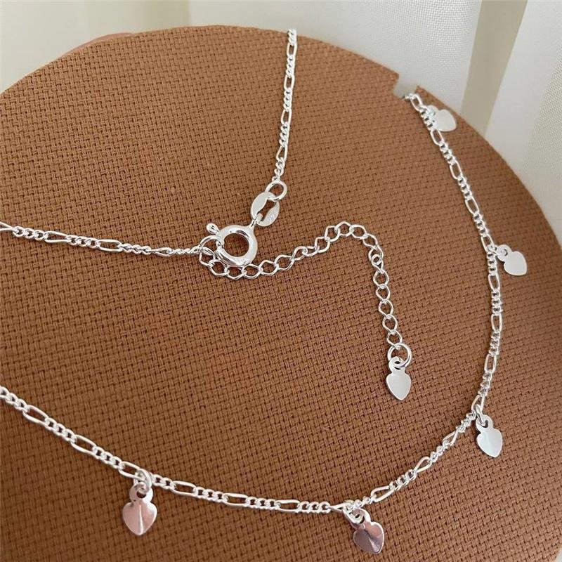 COLAR PRATA 925 CHOKER CORAÇÃO PLAQUINHA 