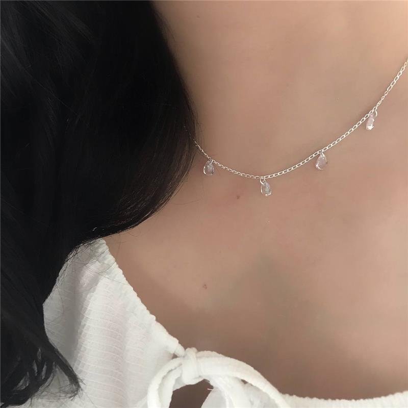 COLAR PRATA 925 CHOKER PEDRAS GOTA COLORIDA