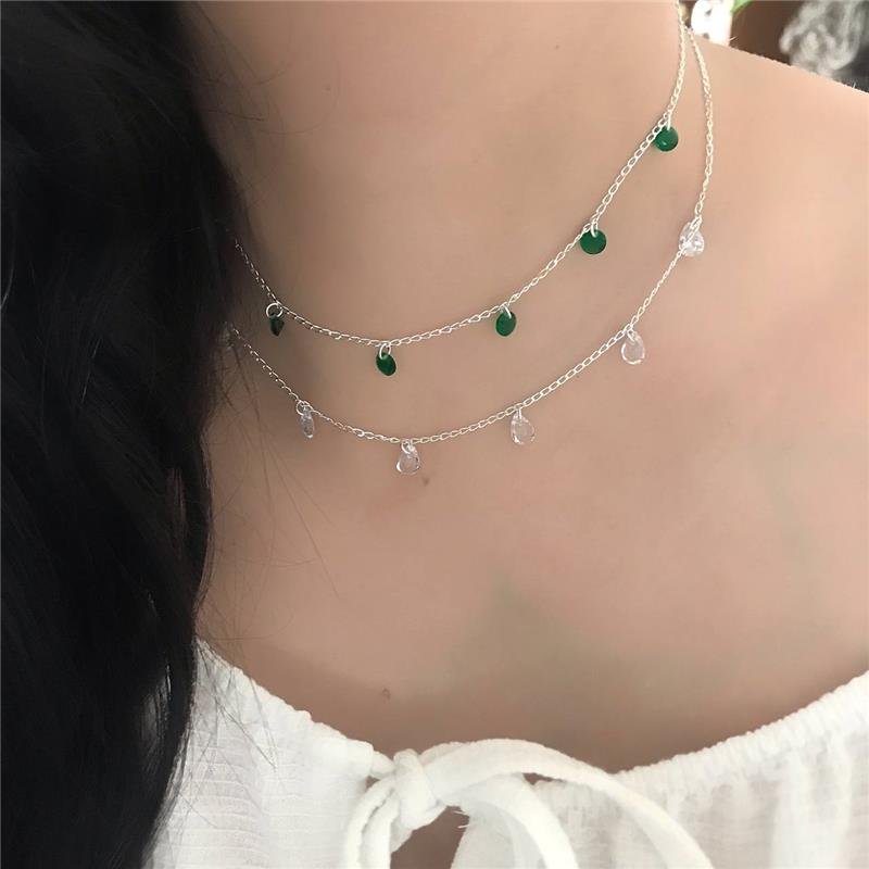 COLAR PRATA 925 CHOKER PEDRAS GOTA COLORIDA