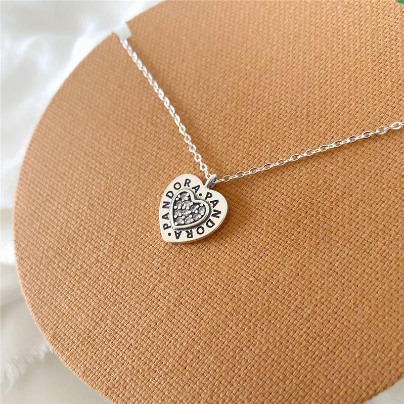 COLAR PRATA 925 CORAÇÃO CRAVEJADO 