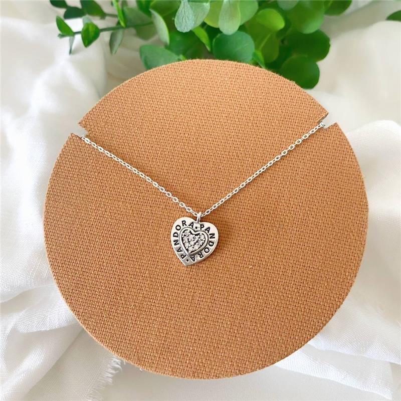 COLAR PRATA 925 CORAÇÃO CRAVEJADO 