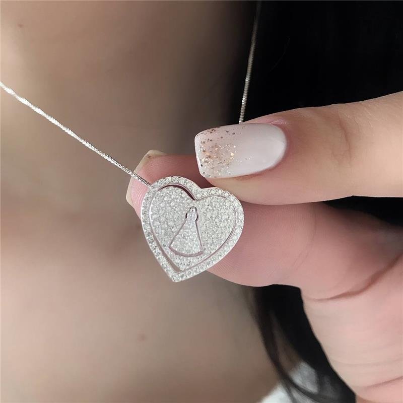 COLAR PRATA 925 CORAÇÃO NOSSA SENHORA APARECIDA 3X1
