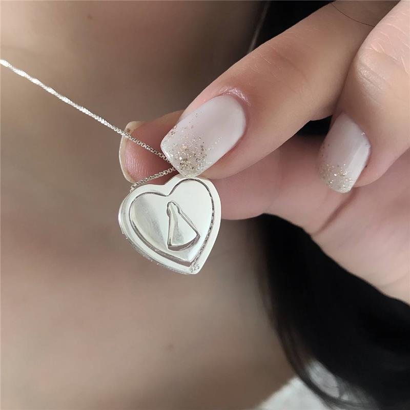 COLAR PRATA 925 CORAÇÃO NOSSA SENHORA APARECIDA 3X1