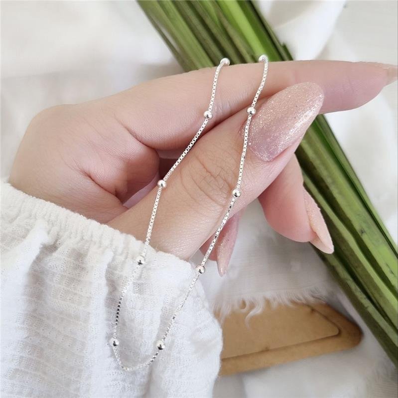 COLAR PRATA 925 CORRENTE COM BOLINHAS