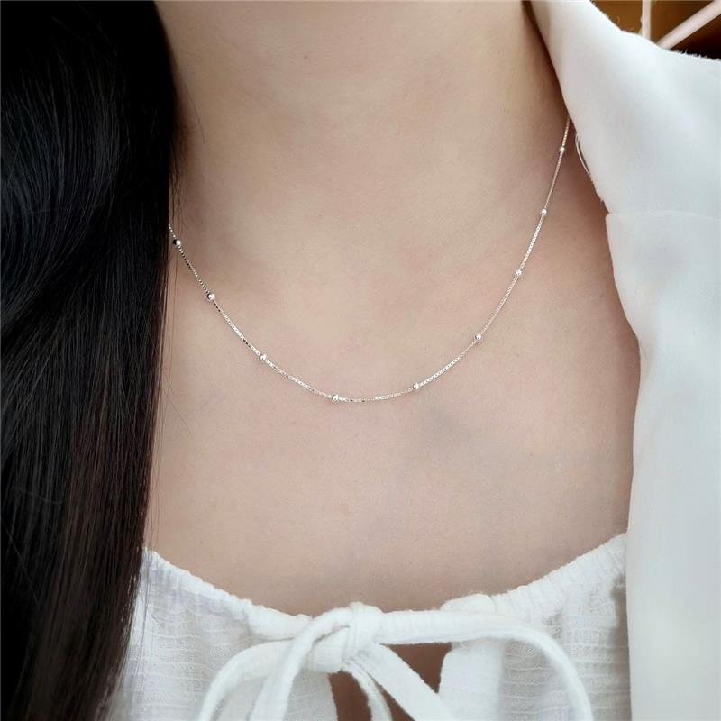 COLAR PRATA 925 CORRENTE COM BOLINHAS