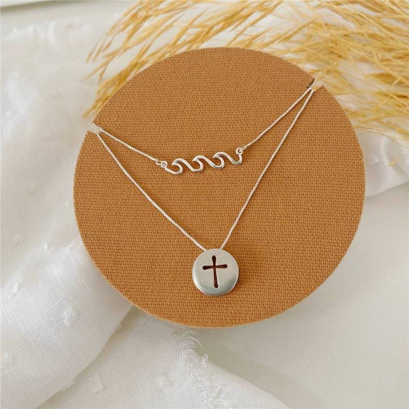 COLAR PRATA 925 CRUZ VAZADA