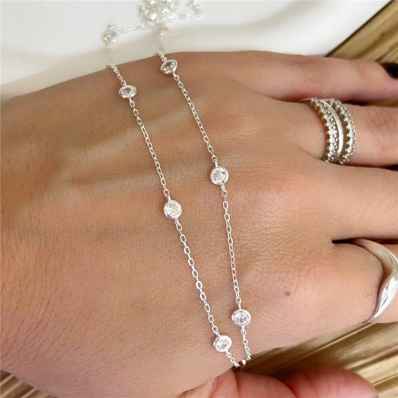 COLAR PRATA 925 DIVERSOS PONTOS LUZ 80CM