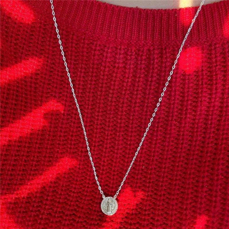 COLAR PRATA 925 ESCAPULÁRIO MEDALHA SÃO BENTO