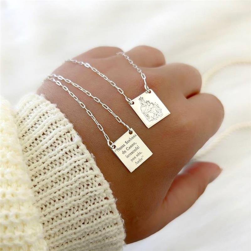 COLAR PRATA 925 ESCAPULÁRIO NOSSA SENHORA DO CARMO