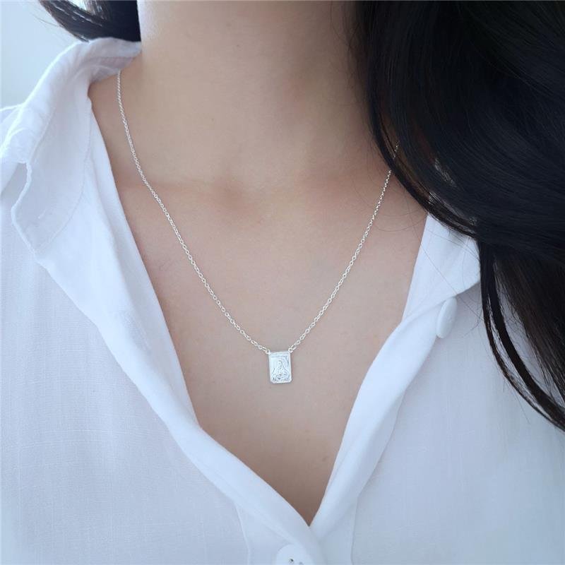 COLAR PRATA 925 ESCAPULÁRIO NOSSA SENHORA DO CARMO E SAGRADO CORAÇÃO DE JESUS