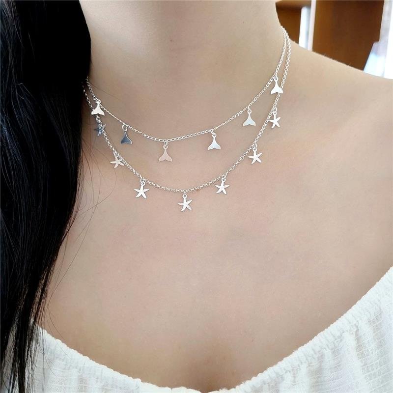 COLAR PRATA 925 ESTRELAS DO MAR