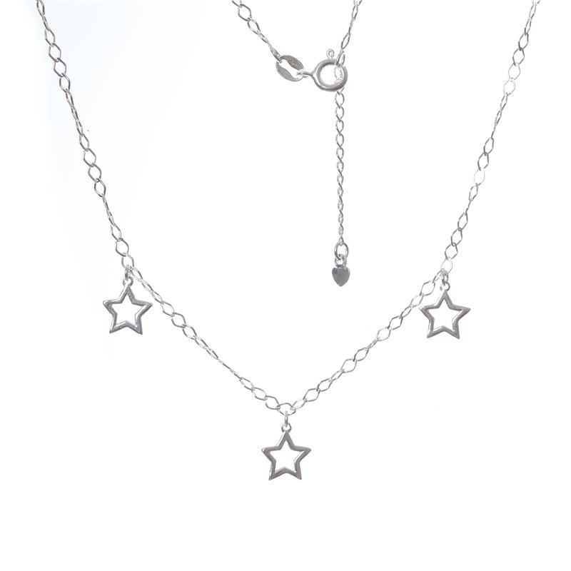 COLAR PRATA 925 ESTRELAS PENDURADAS